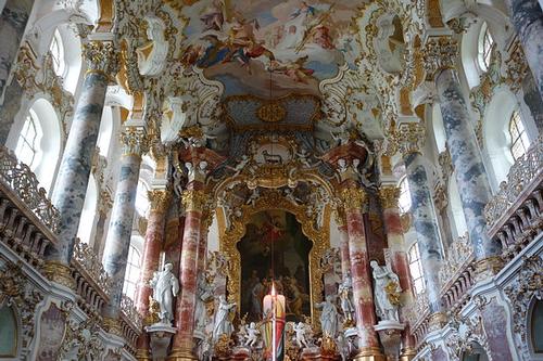 Johann Baptist Zimmermann designed interior of the Wieskirche, Steingaden, Bavaria