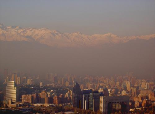 Smog above Santiago Chile