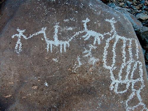 Precolumbian petroglyphs Chile