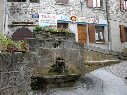 Spring water and museum in Chaudes Aigues, France