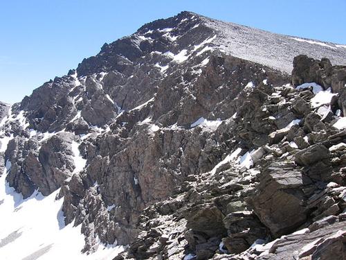 North side of Mulhacén, highest mountain on the Spanish mainland