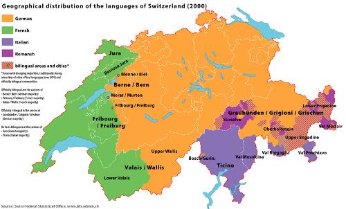 Language map Switzerland
