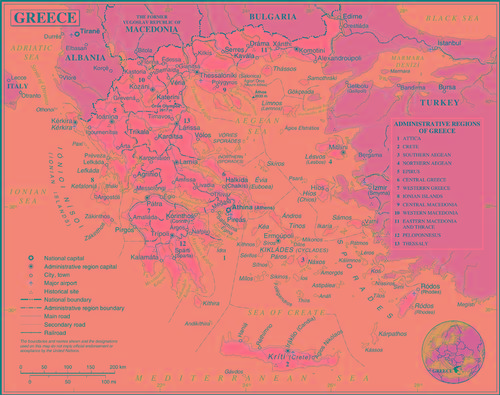 Administrative regions of Greece, including Attica
