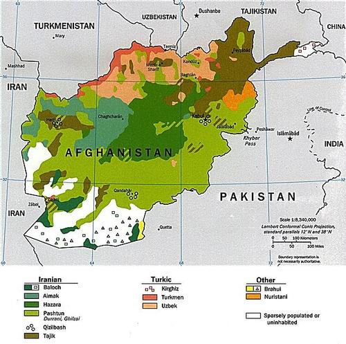 Afghanistan Language Map
