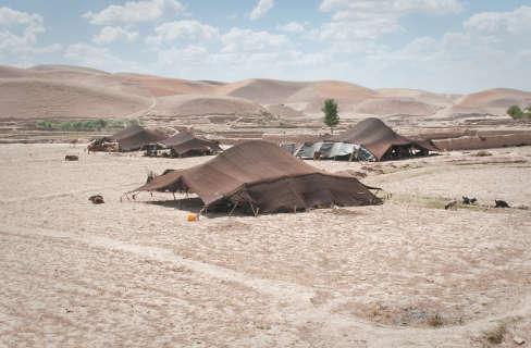 Tents of nomads or 'kuchi' in the northwestern province of Badghis