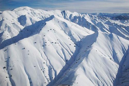 Snow on mountains in the eastern province of Paktia