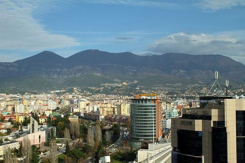 Tirana, capital city of Albania
