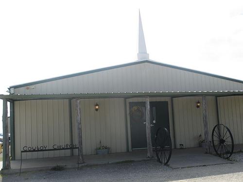 Typical example of a cowboy church (Texas, United States) 