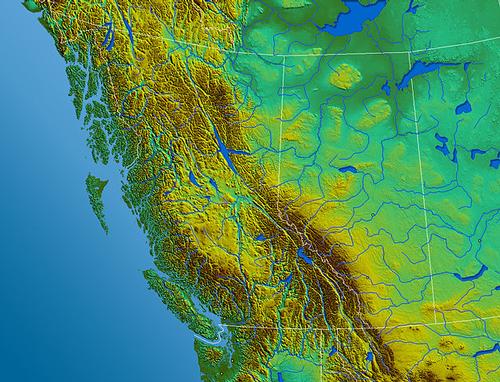 Alberta elevation map