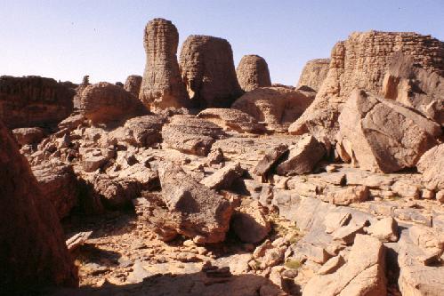 Special rock formations features the Tassili n'Ajjer National Park in Southeast Algeria. 