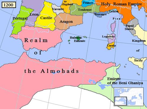 Empire of the Almohads in ca. 1200