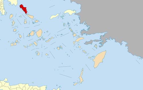 The municipality Andros compared to the other municipalities in the Aegean Sea 