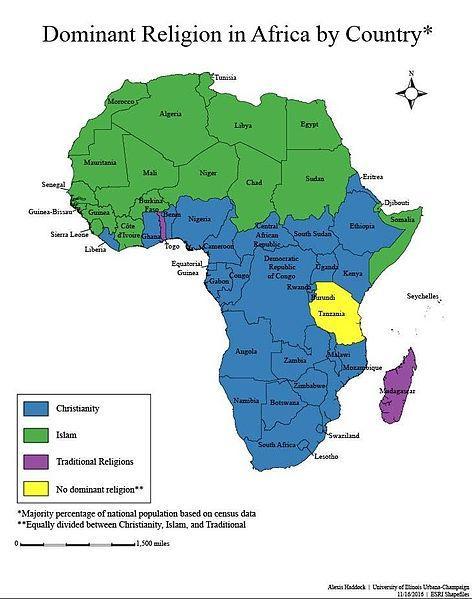 Overview of the main religions in Africa by country
