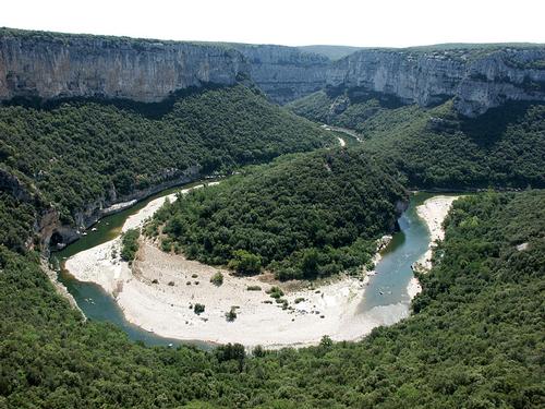 The Ardèche meanders through the landscape