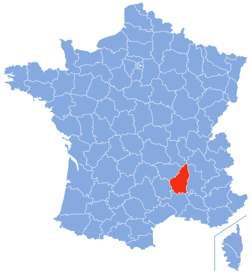 Location of the Ardèche department in France