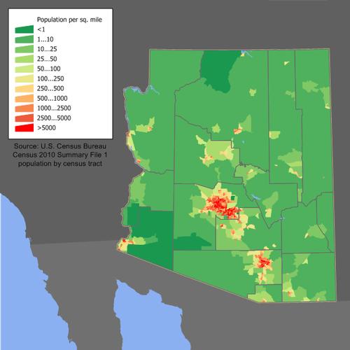 Arizona Population Density (2010)