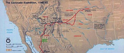 The Coronado Expedition was partially through Arizona