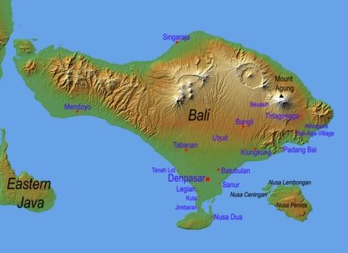 Bali elevation map