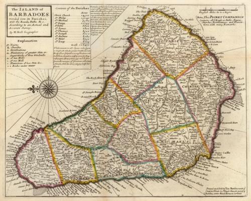 Barbados Map 1736 