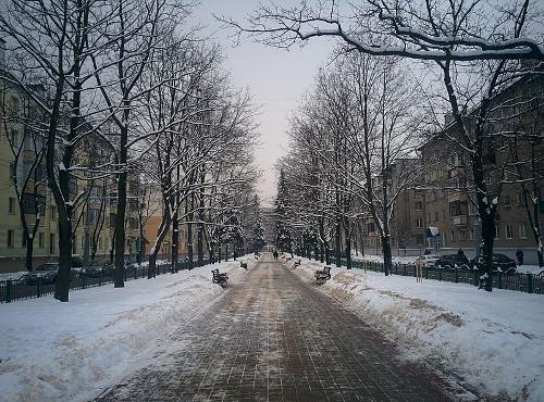 Minsk, capital city of Belarus in the snow