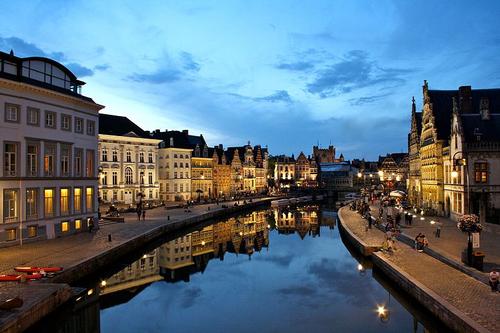 Graslei in Ghent Belgium