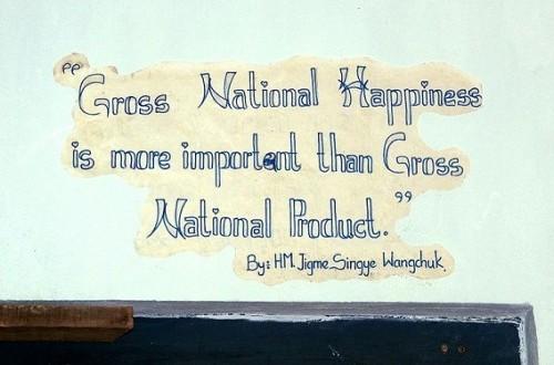 Motto about Gross National Happiness Bhutan