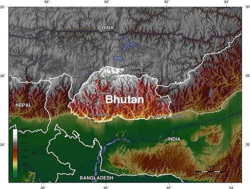 Bhutan Satellite Photo