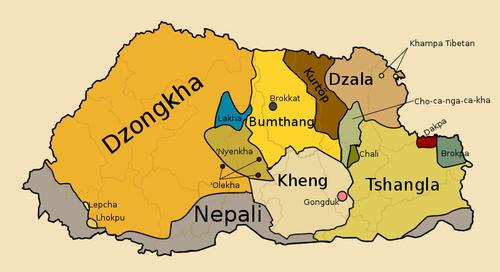 Language map Bhutan