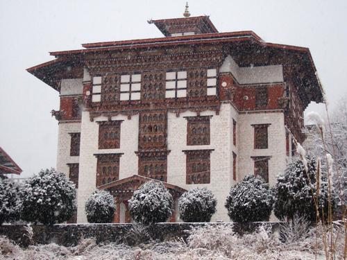  Thimphu, capital of Bhutan, in winter 