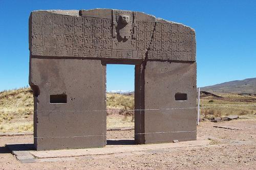 The Gateway of the Sun from the Tiwanaku civilization in Bolivia