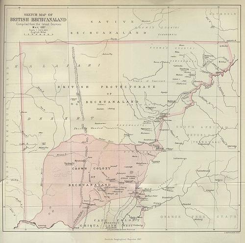 Botswana Map 1887 