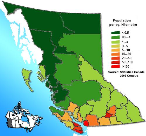 British Columbia Population Density Overview