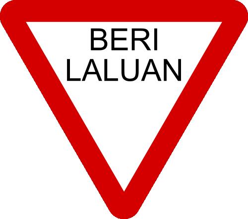 Brunei Malaysian Road Sign