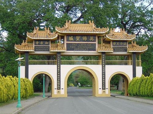 City of Thousand Buddha's entrance in Talmage, California