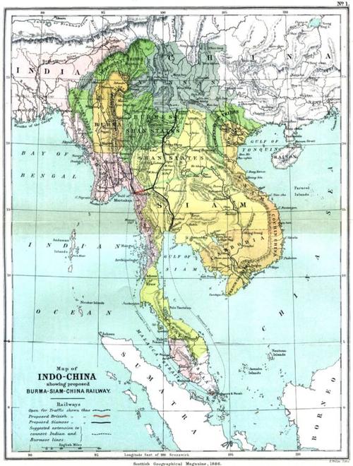 French Indochina Map 1886