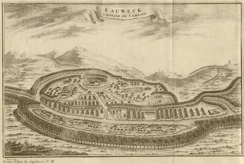 Cambodia Lovek Map 17th Century