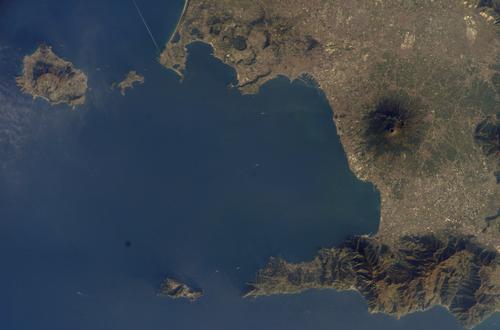 Campania Bay of Naples Satellite photo