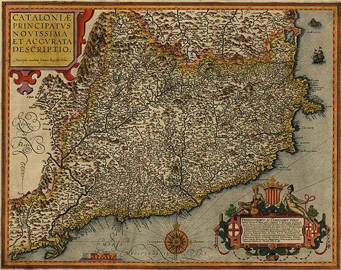 Map of the Principality of Catalonia in 1608