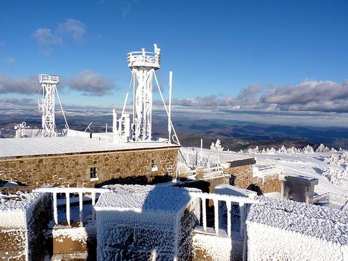 Snow-covered Observatoire Météologique du Mont Aigoual
