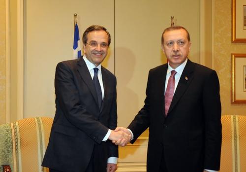 Samaras of Greece meets Erdogan of Turkey
