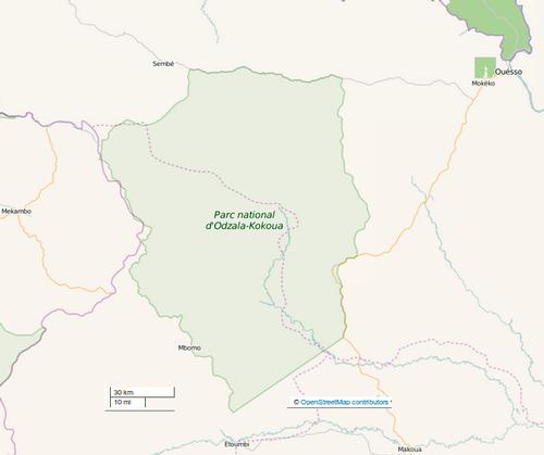 Location Parc National Odzaka-Kokoua, Congo Brazzaville