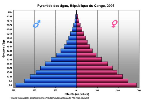 Population pyramid 2005 Congo Brazzaville