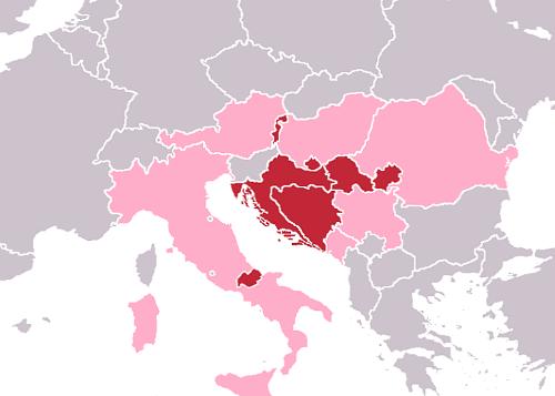 States and/or regions in which Croatian is an official language, or a minority language