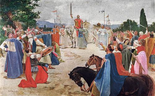 The crowning of the Croatian king Tomislav