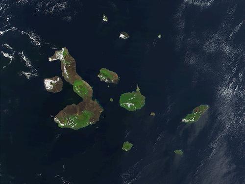 Satellite photo Galapagos Islands