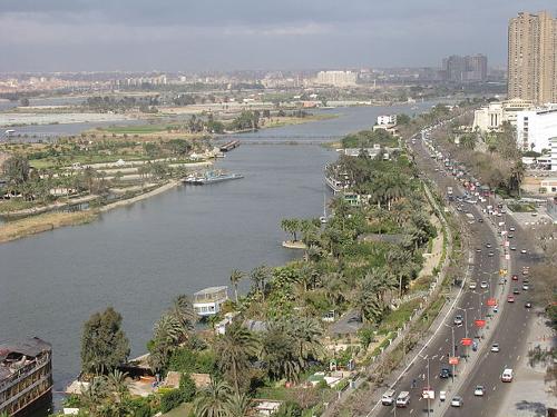 River Nile at the height of the capitol of Egpt, Caïro