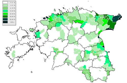 Percentage of Russian speakers Estonia