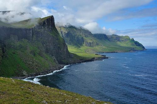 Green mosses on Faroe Islands