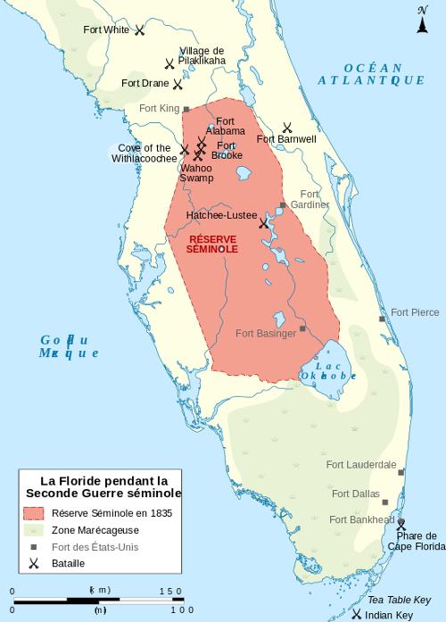 Florida at the time of the Second Seminole War 