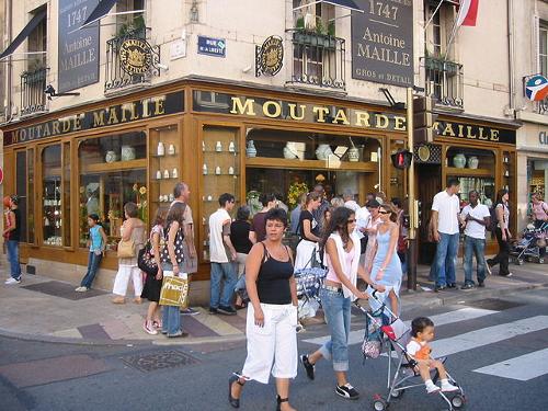 French people shopping in Dijon, France
